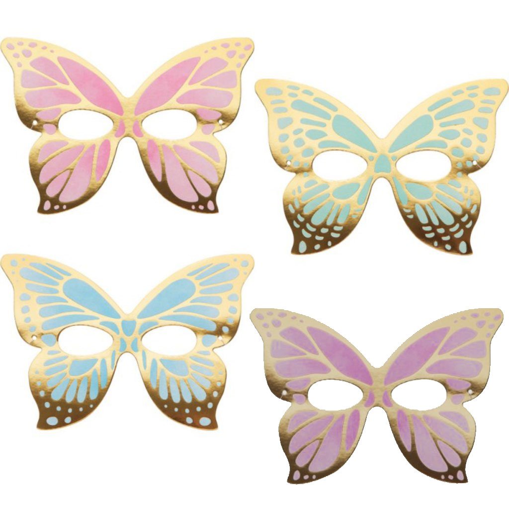 Butterfly Shimmer Foil Masks, 8ct