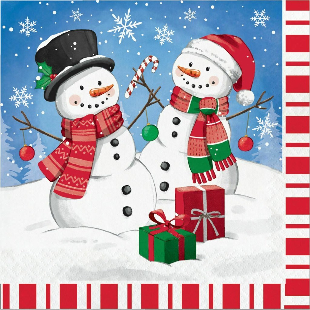 Candy Cane Snowman Lunch Napkins 16ct, 2ply