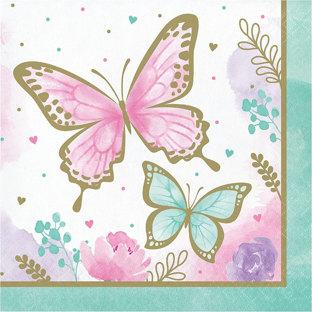 Butterfly Shimmer Lunch Napkins 16ct, 2ply