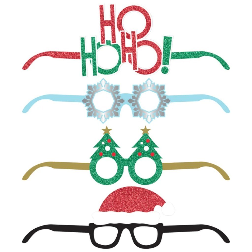 Christmas Deluxe Paper Eyey Glasses, 4ct