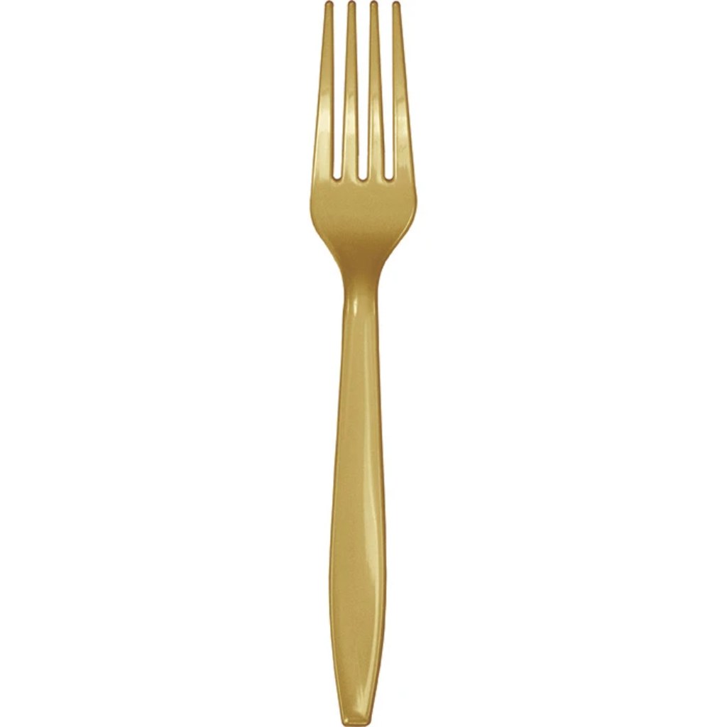 Glitter Gold Plastic Forks, 50ct