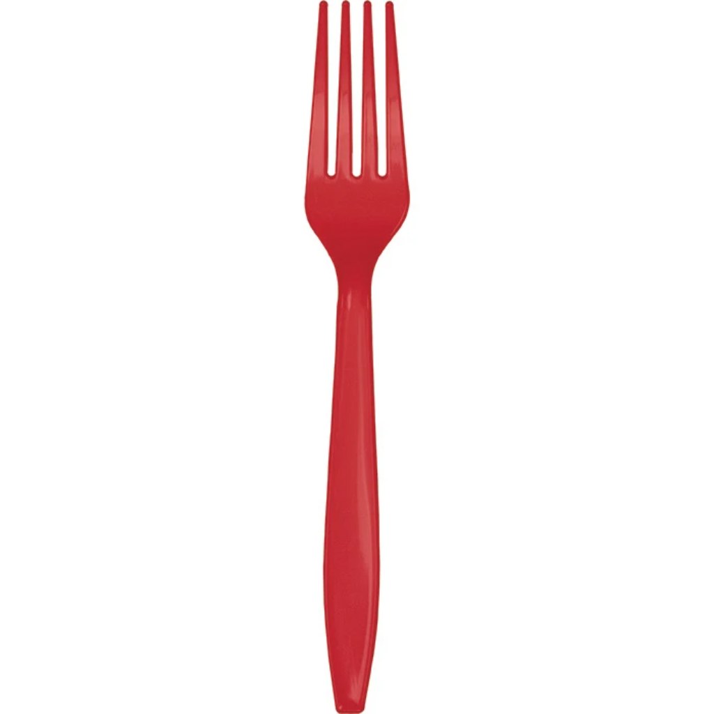 Classic Red Plastic Forks, 50ct