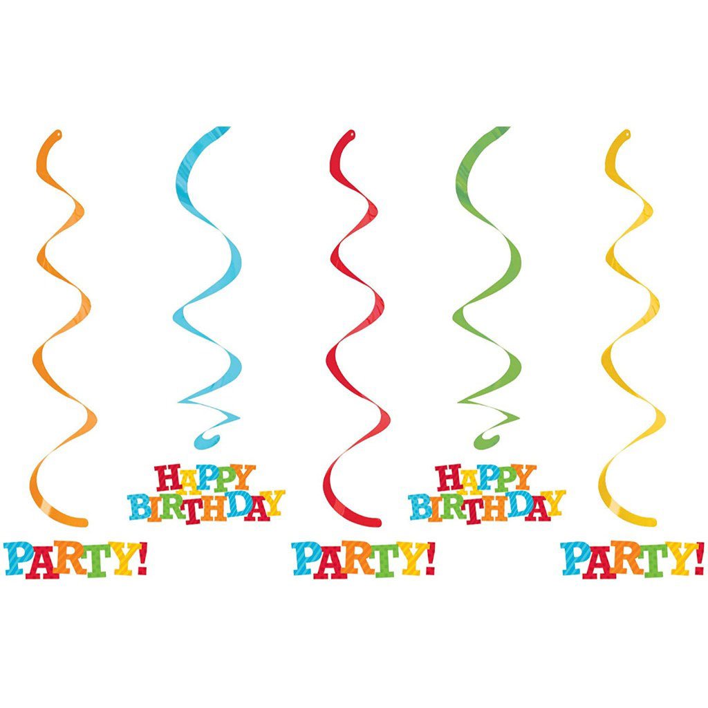 Birthday Stripe Dizzy Danglers, 5ct