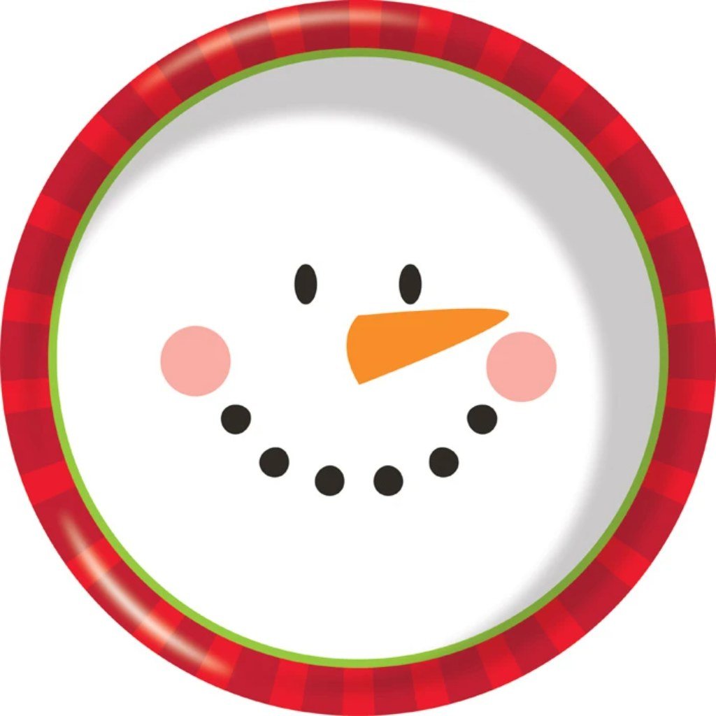 Snowman Face Plastic Bowl, 6in