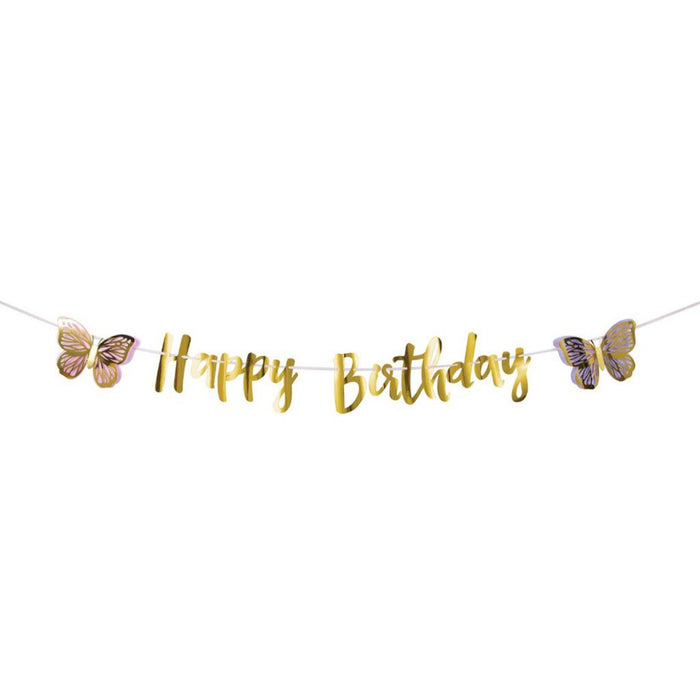 Butterfly Shimmer Foil Birthday Banner