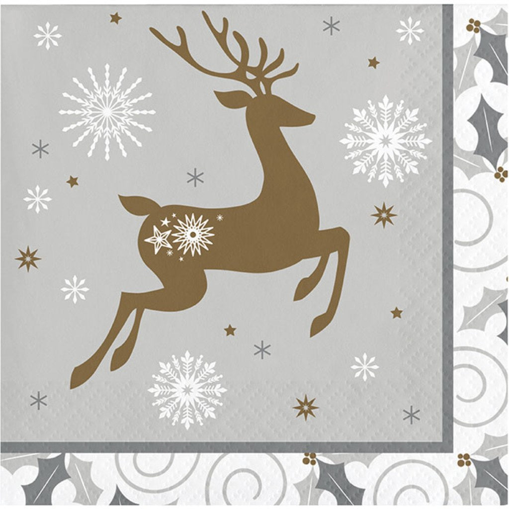 Opulent Reindeer Beverage Napkins 16ct, 2ply