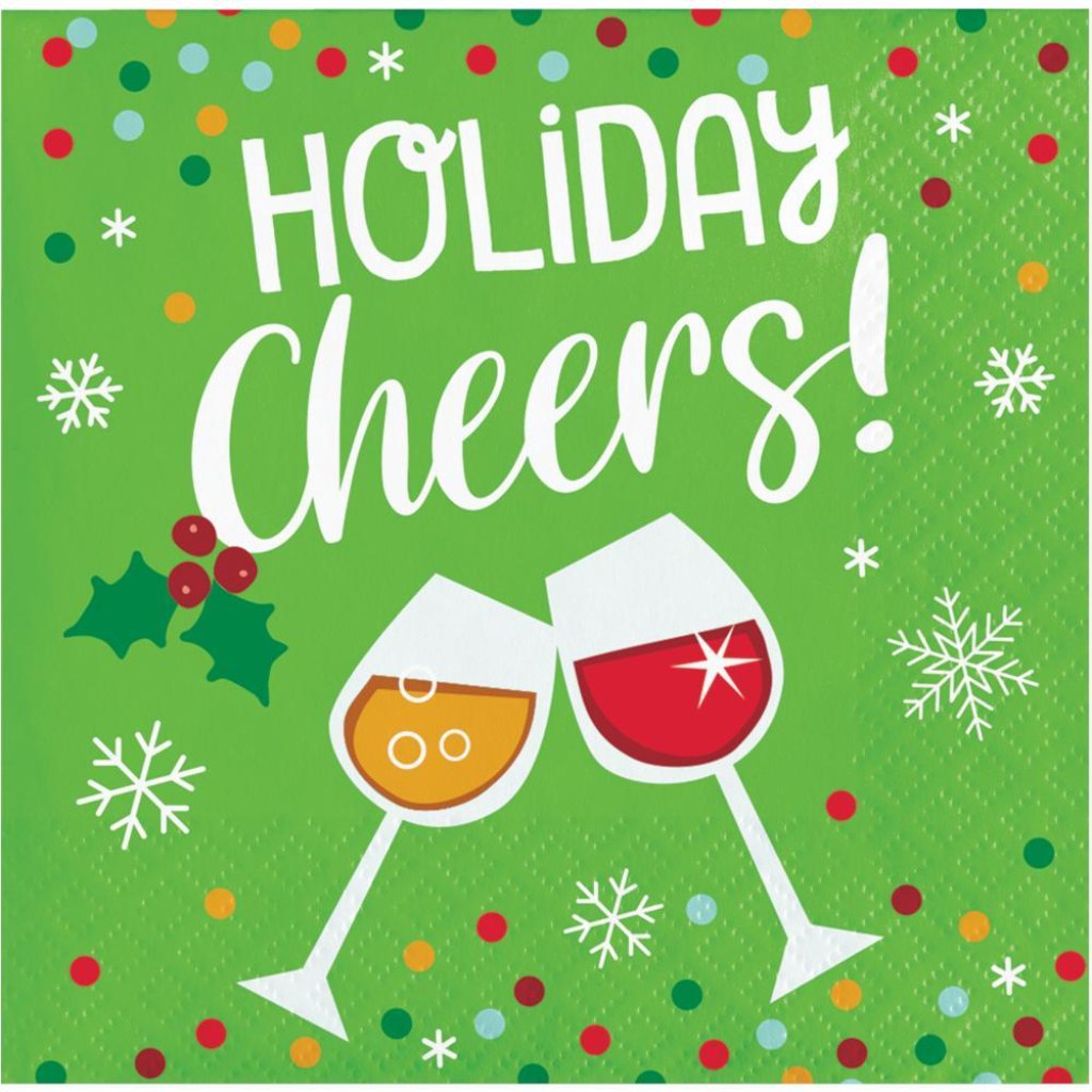 Holiday Fun Holiday Cheers Beverage Napkins 16ct, 2ply