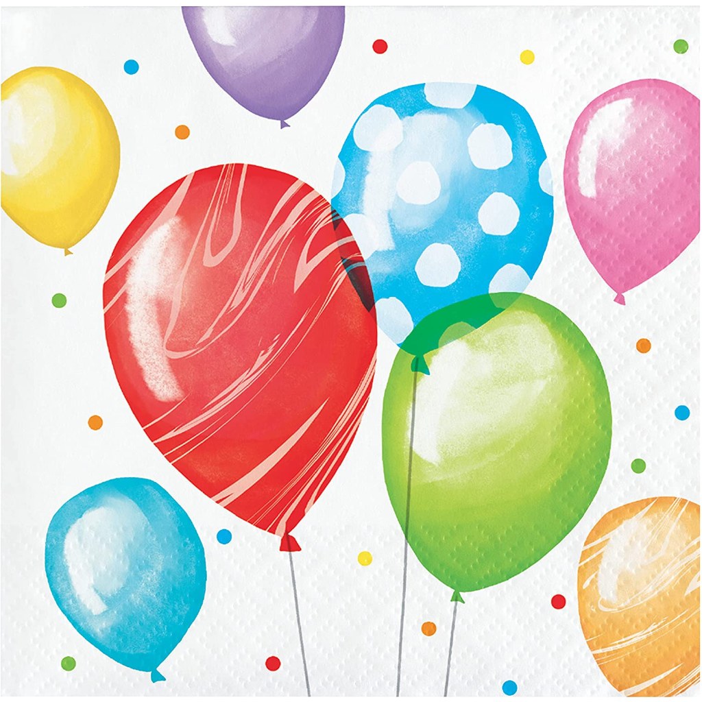 Balloon Bash Beverage Napkins 16ct, 2ply