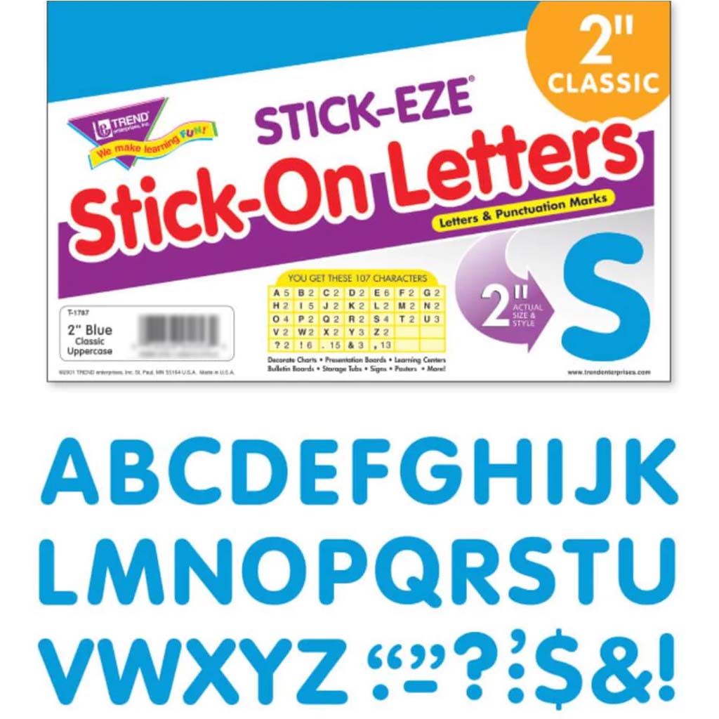 Letters &amp; Marks Stick On Letters 2In Blue 