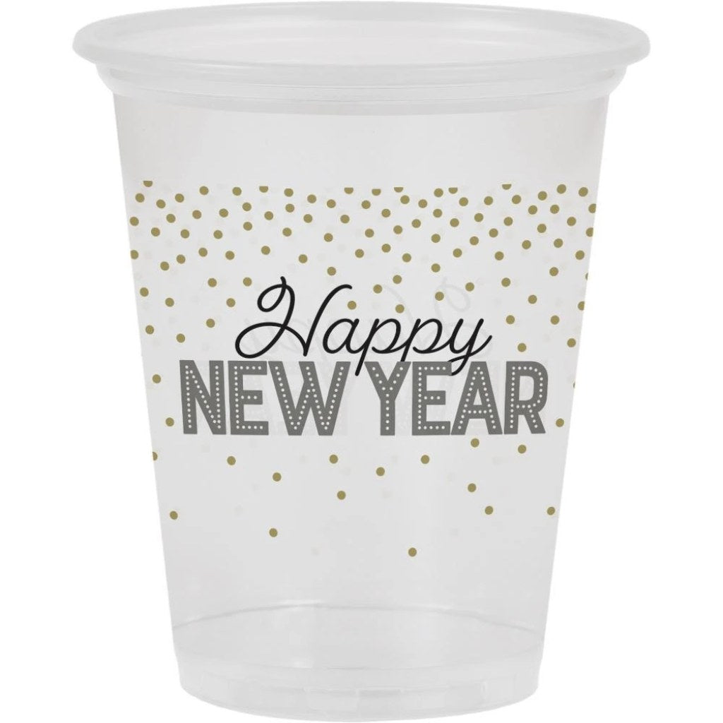 Clear New Year Plastic Cups 8ct, 16oz