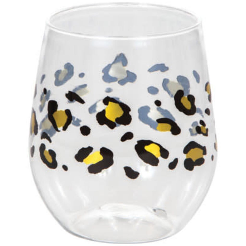 Leopard Wine Glass 1ct, 14oz