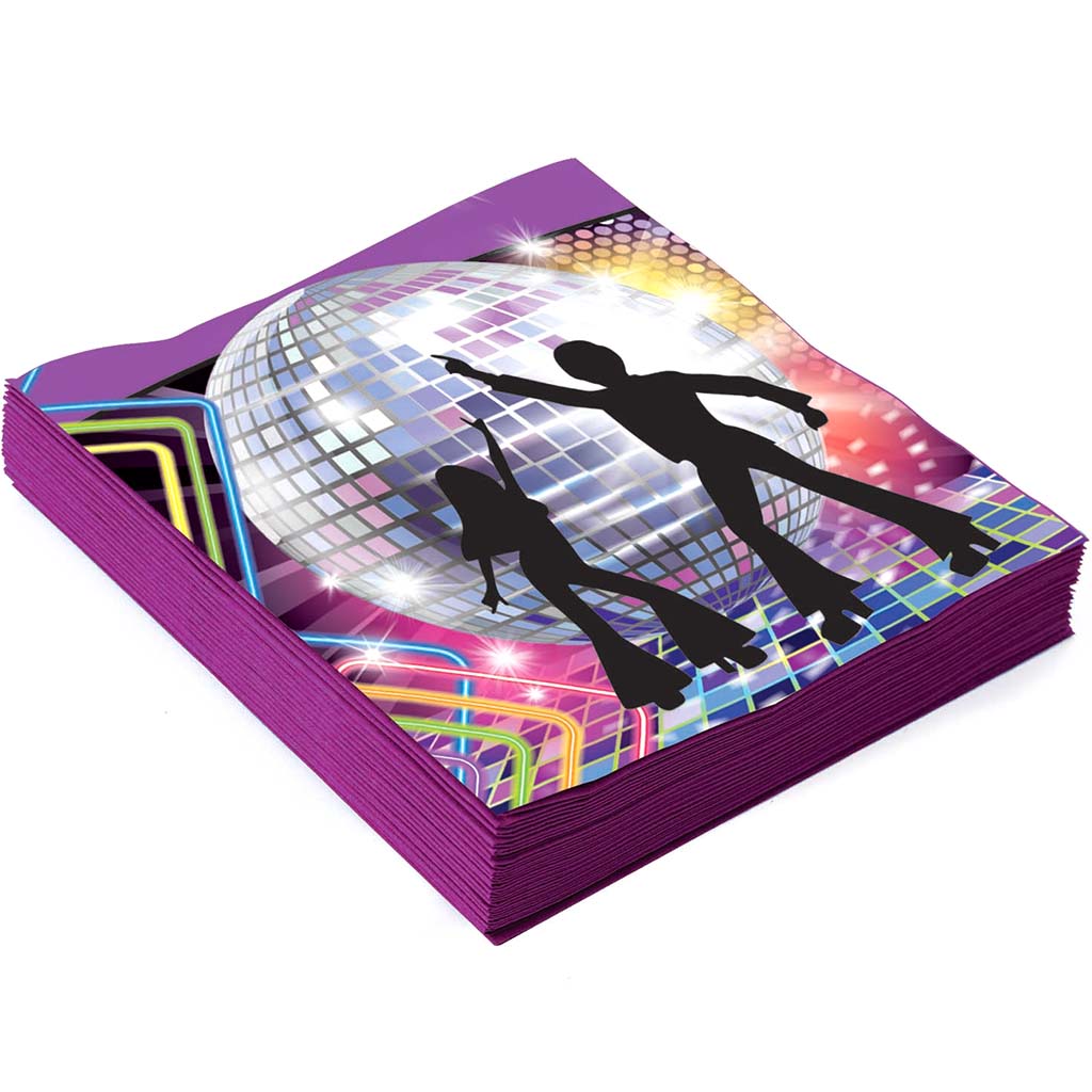 Disco Party Decor Beverage Napkins, 13in