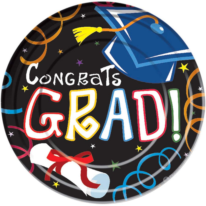 Graduation Dinner Paper Plates, 9in