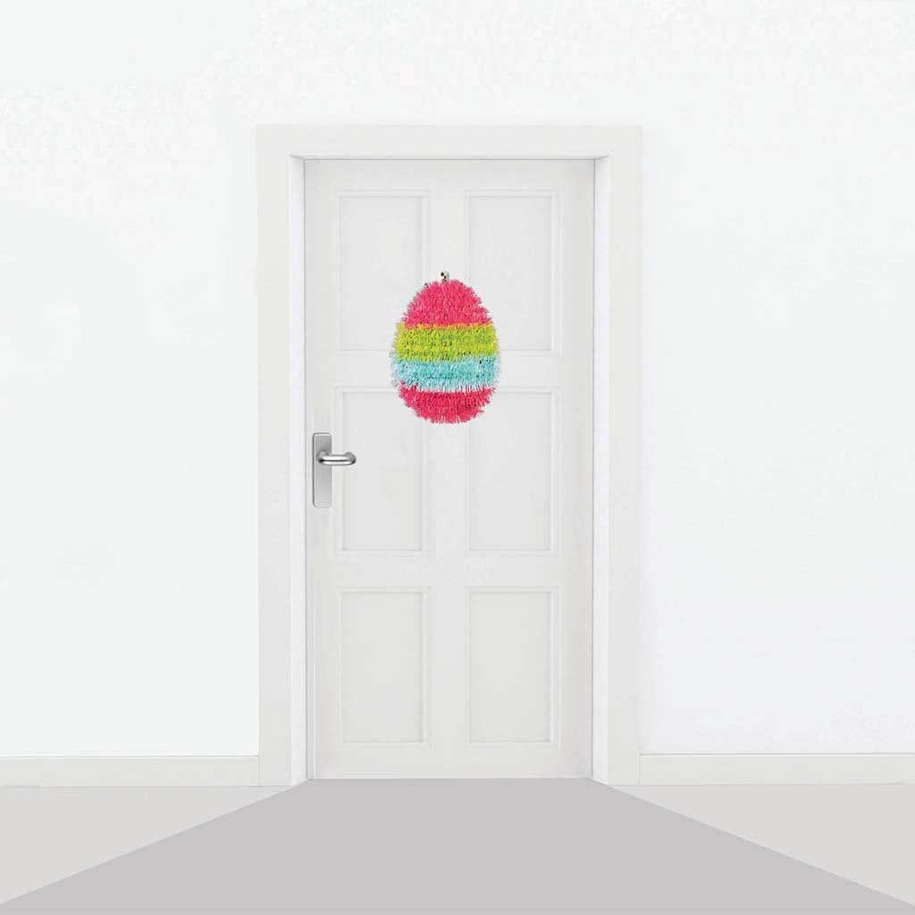 Striped Tinsel Egg Deco-Min=12