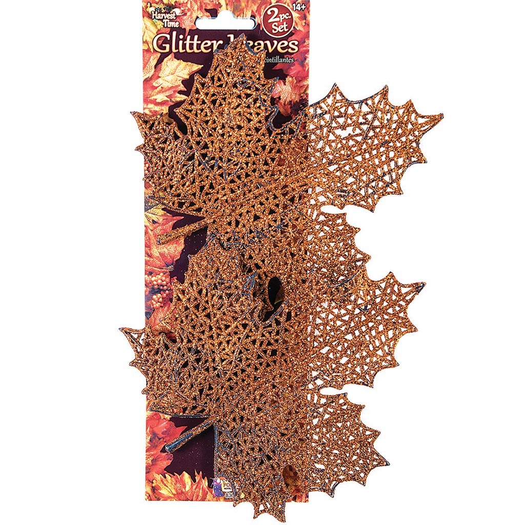 Clip On Glitter Maple Leaves