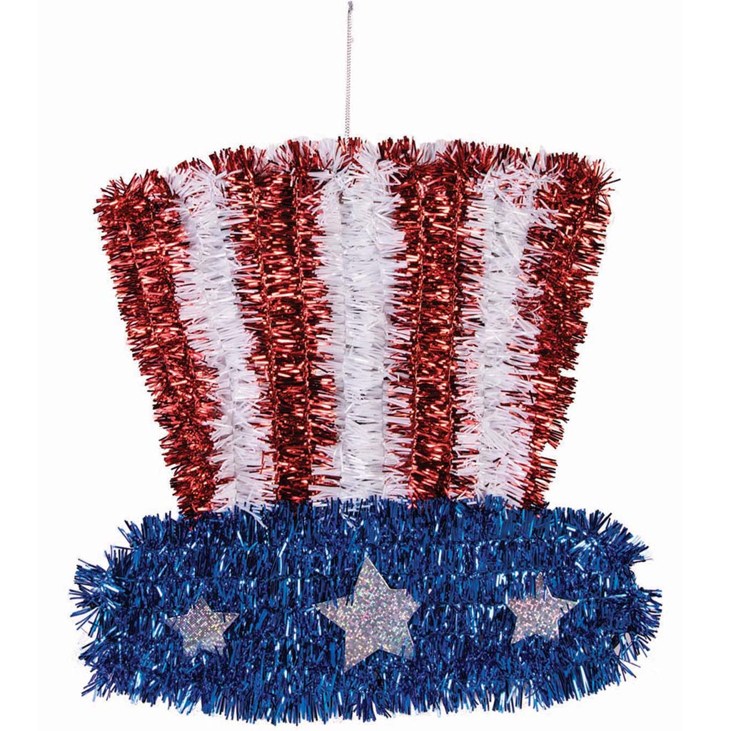 Patriotic Tinsel Hat Decor