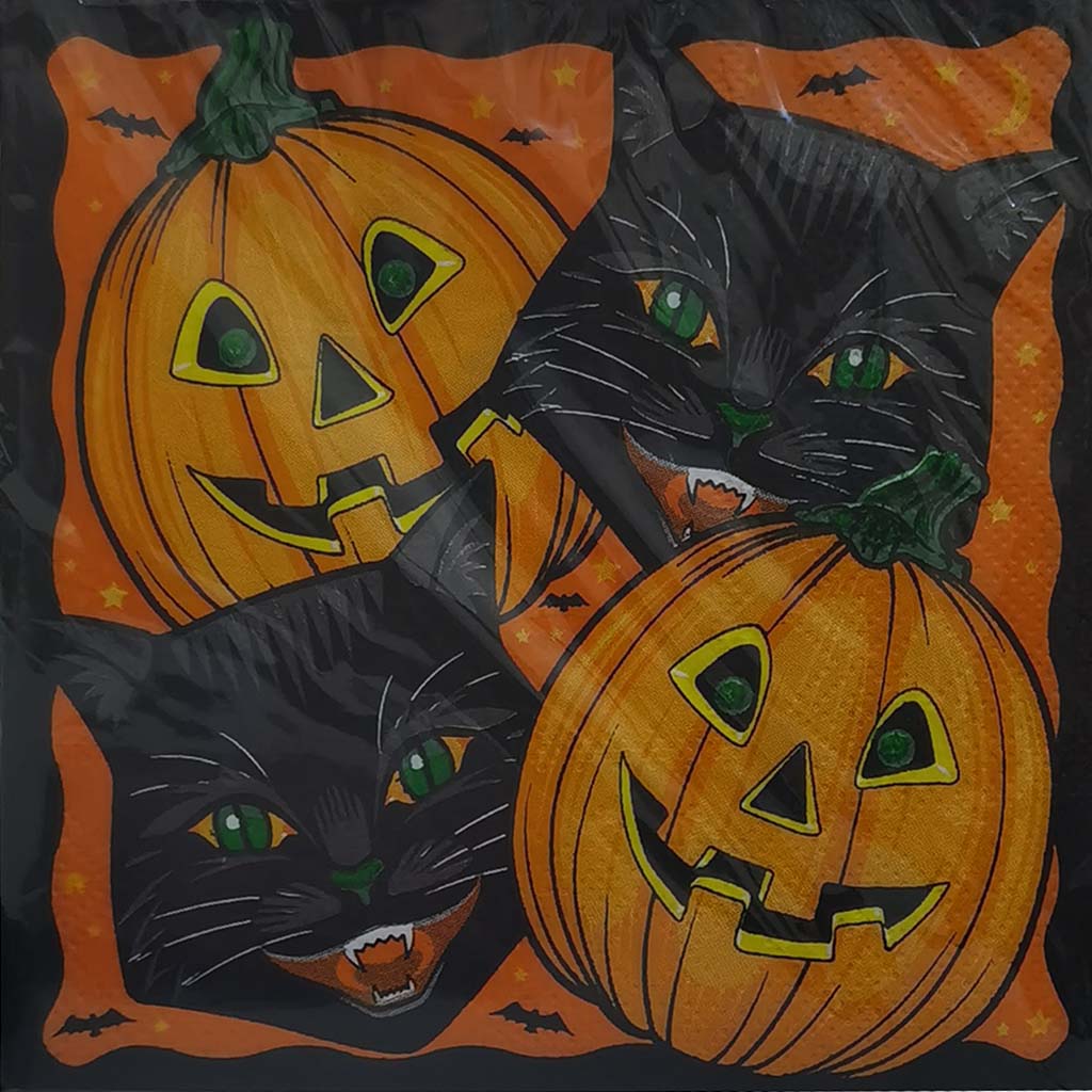 Vintage Halloween Beverage Napkins 10in