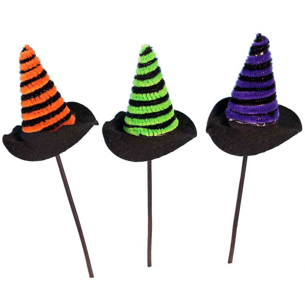 D�cor Witch Hat Picks- 3Pcs