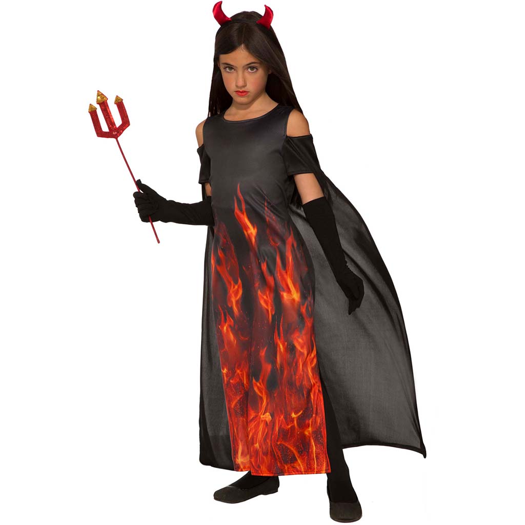 Demons &amp; Devils Elegant Devil Child Costume, Medium 8 To 10