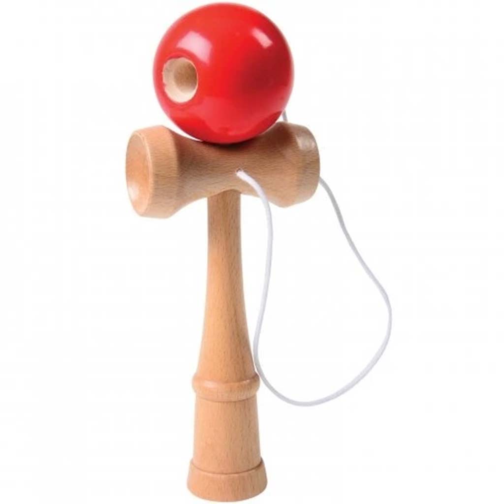 Wooden Kendama with Red Ball