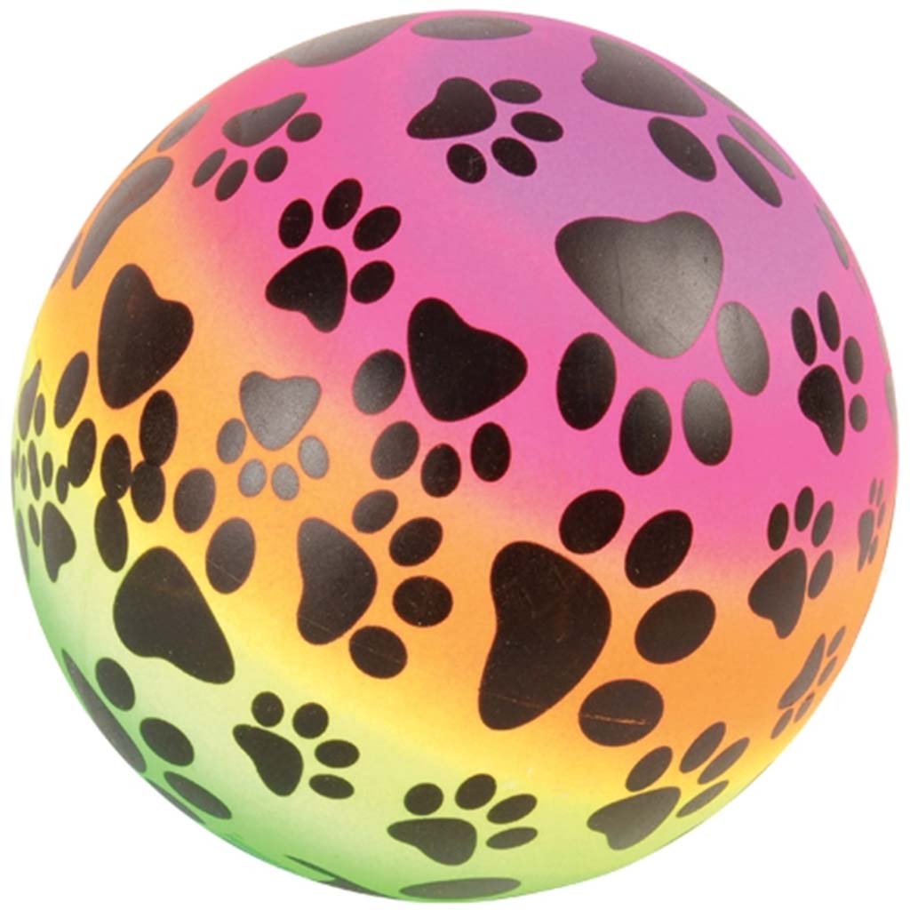 Rainbow Paw Print Ball, 6in