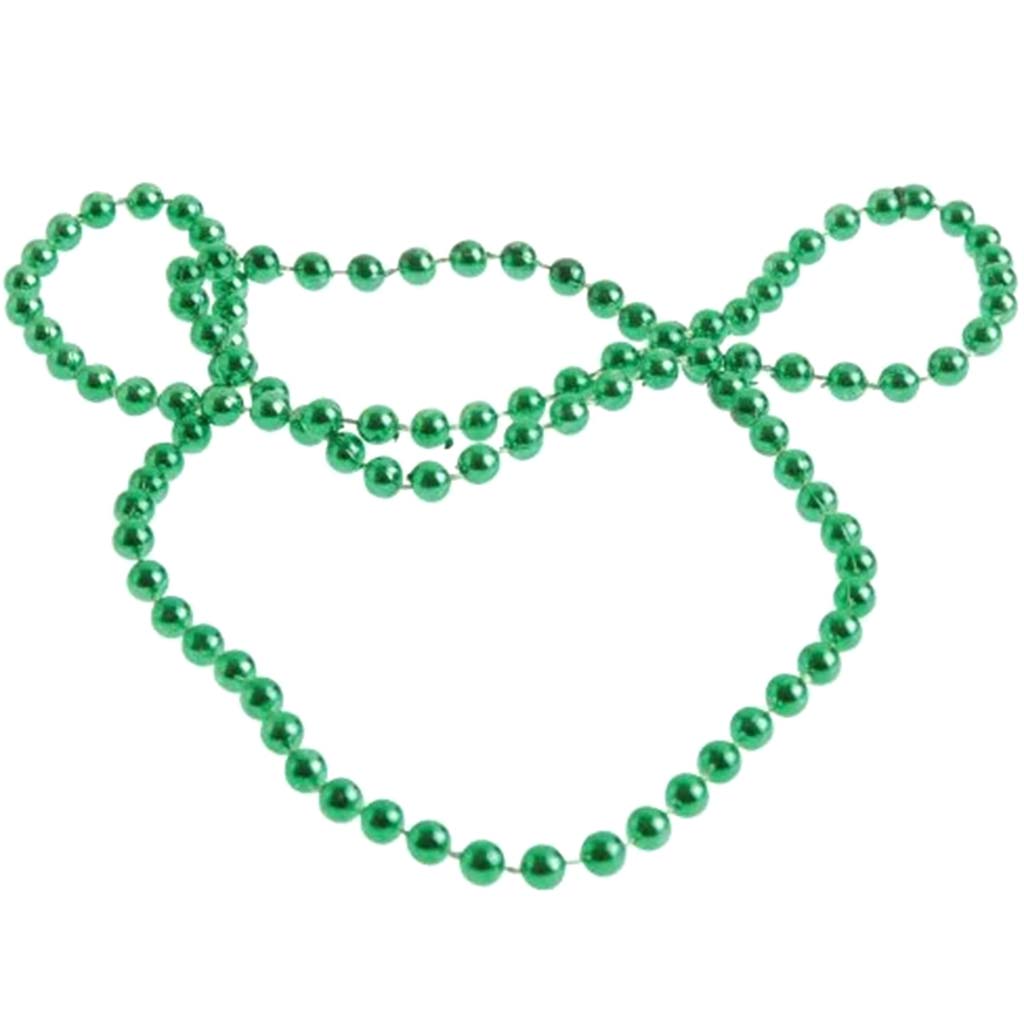 Metallic Green Beads, 4pc