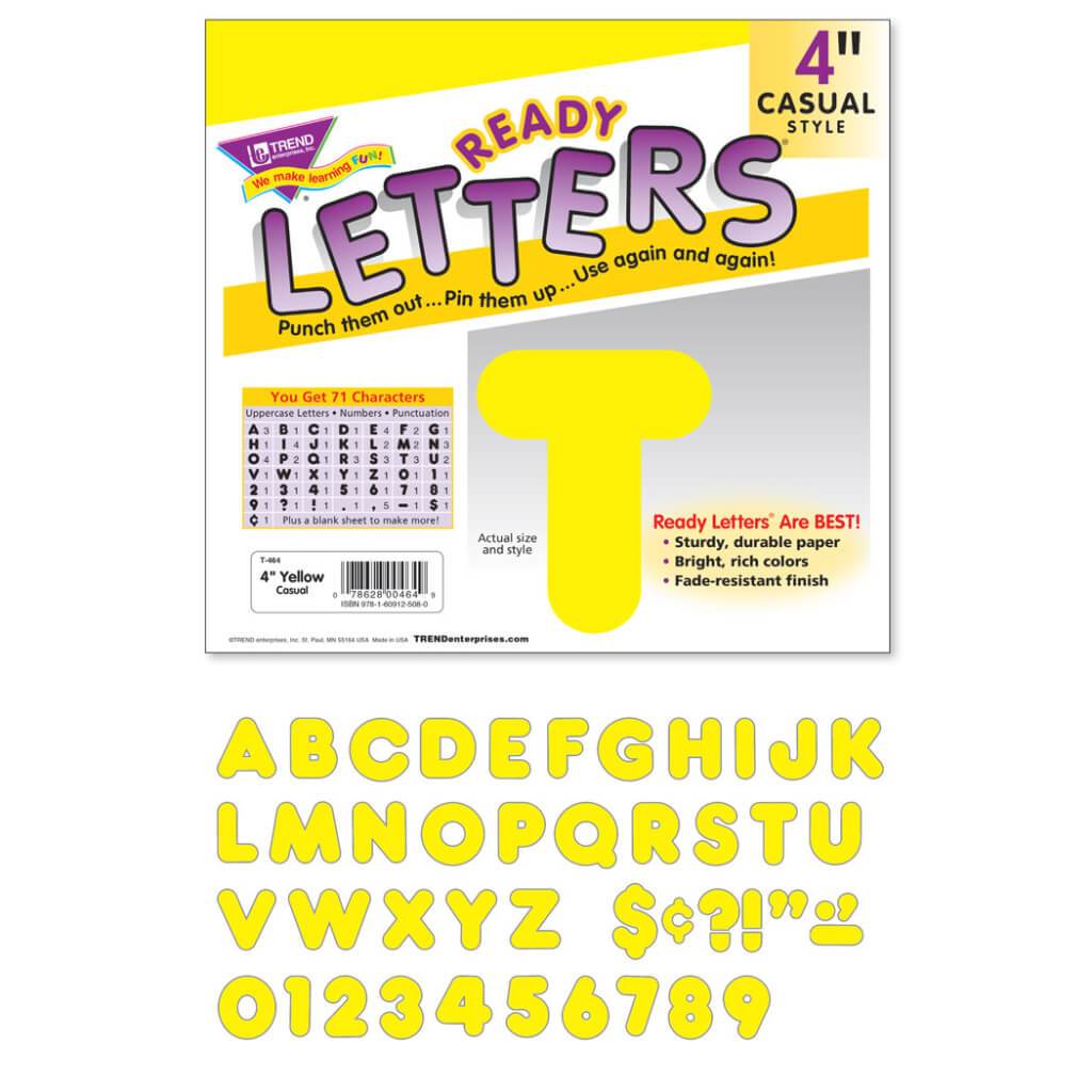 Ready Letters Casual 4" Yellow 