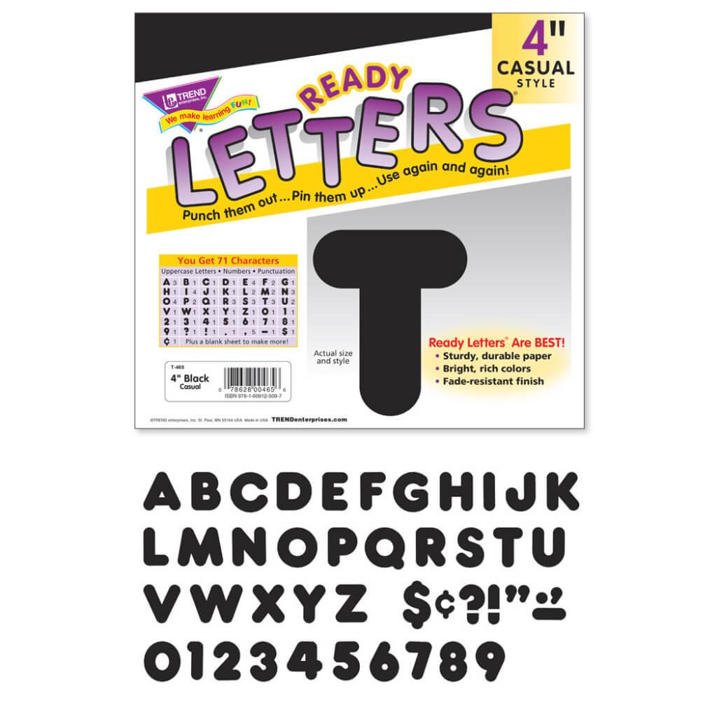 Ready Letters 4" Black 
