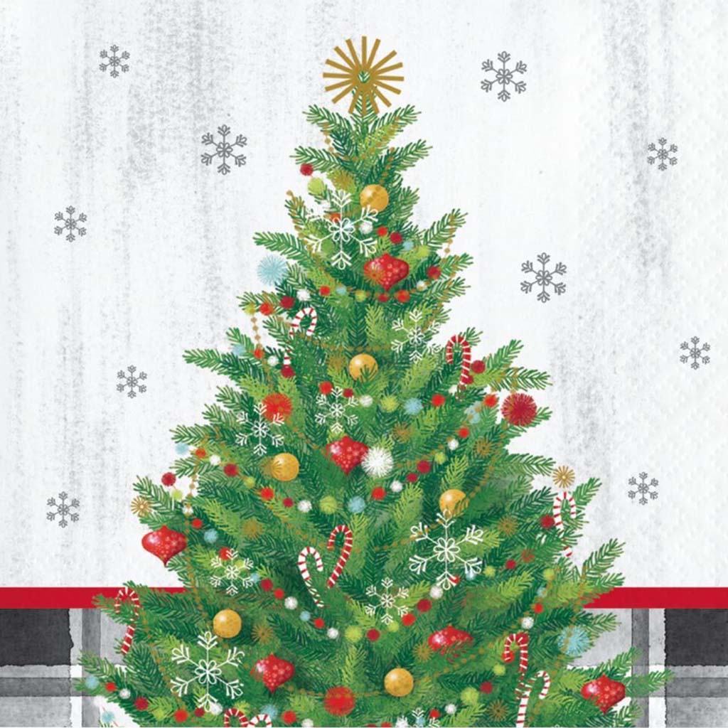 Holiday Tree Beverage Napkins 16ct, 2ply