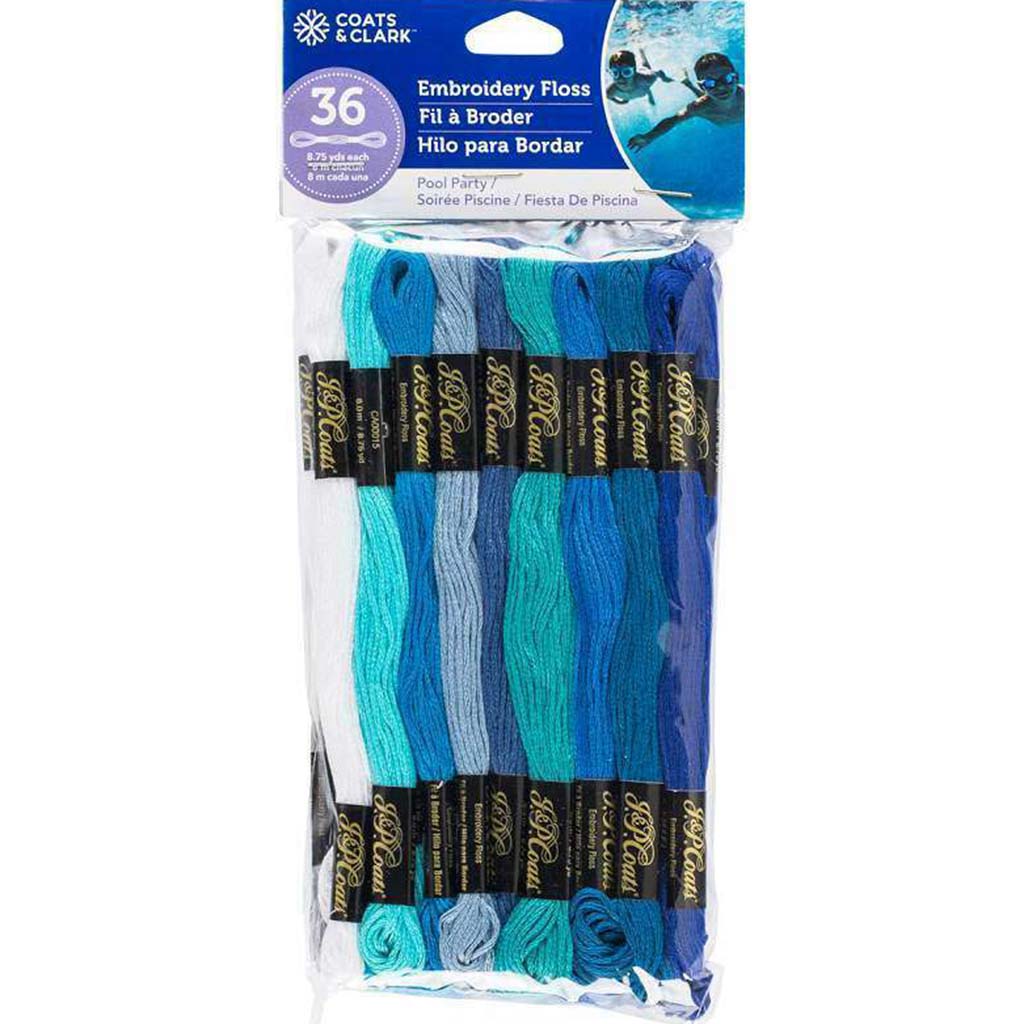 Coats &amp; Clark 6-Strand Embroidery Floss 36/Pkg Pool party