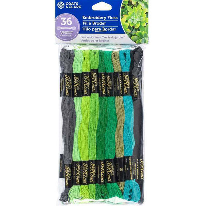 Coats & Clark 6-Strand Embroidery Floss 36/Pkg Greens