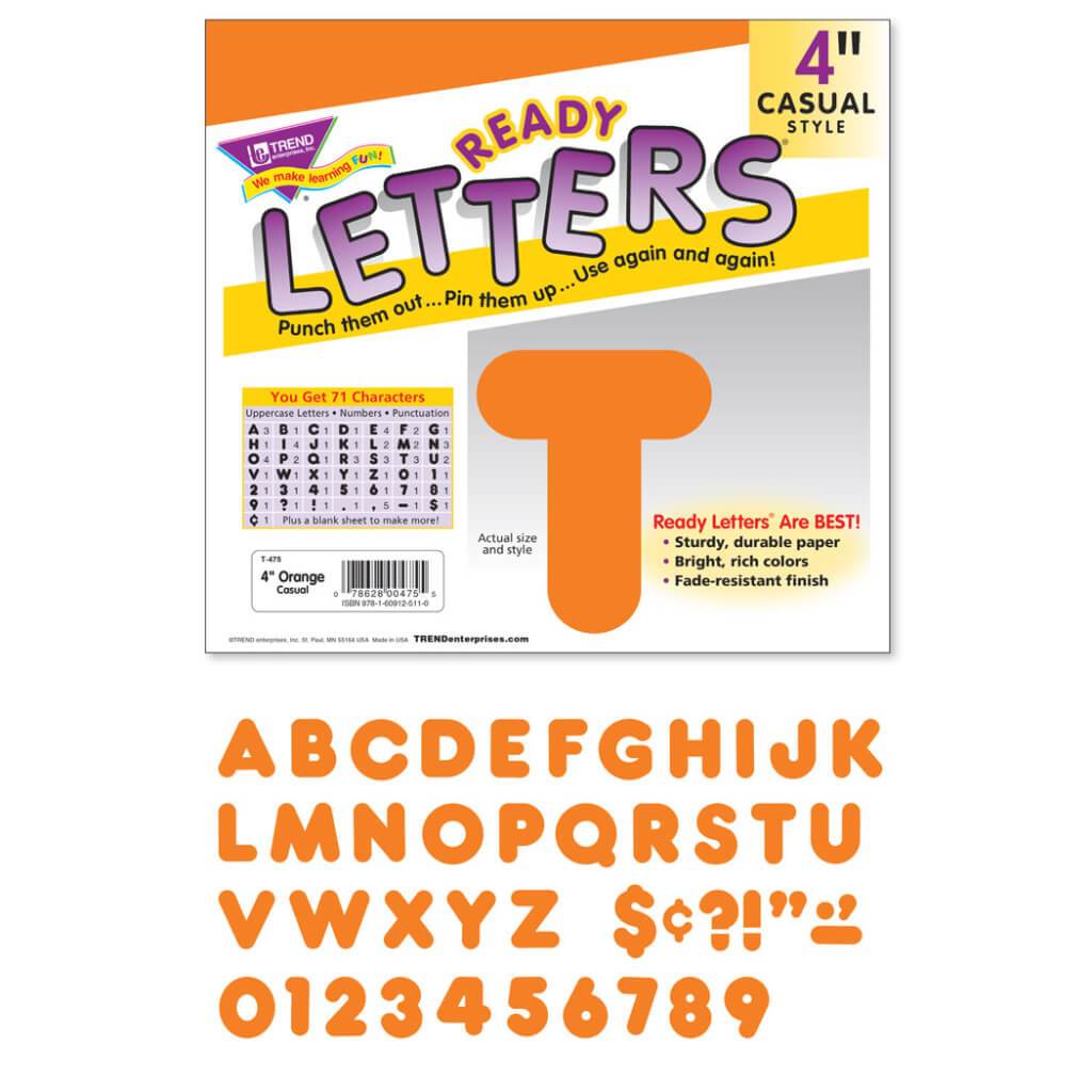 Ready Letters Casual Orange 4" 