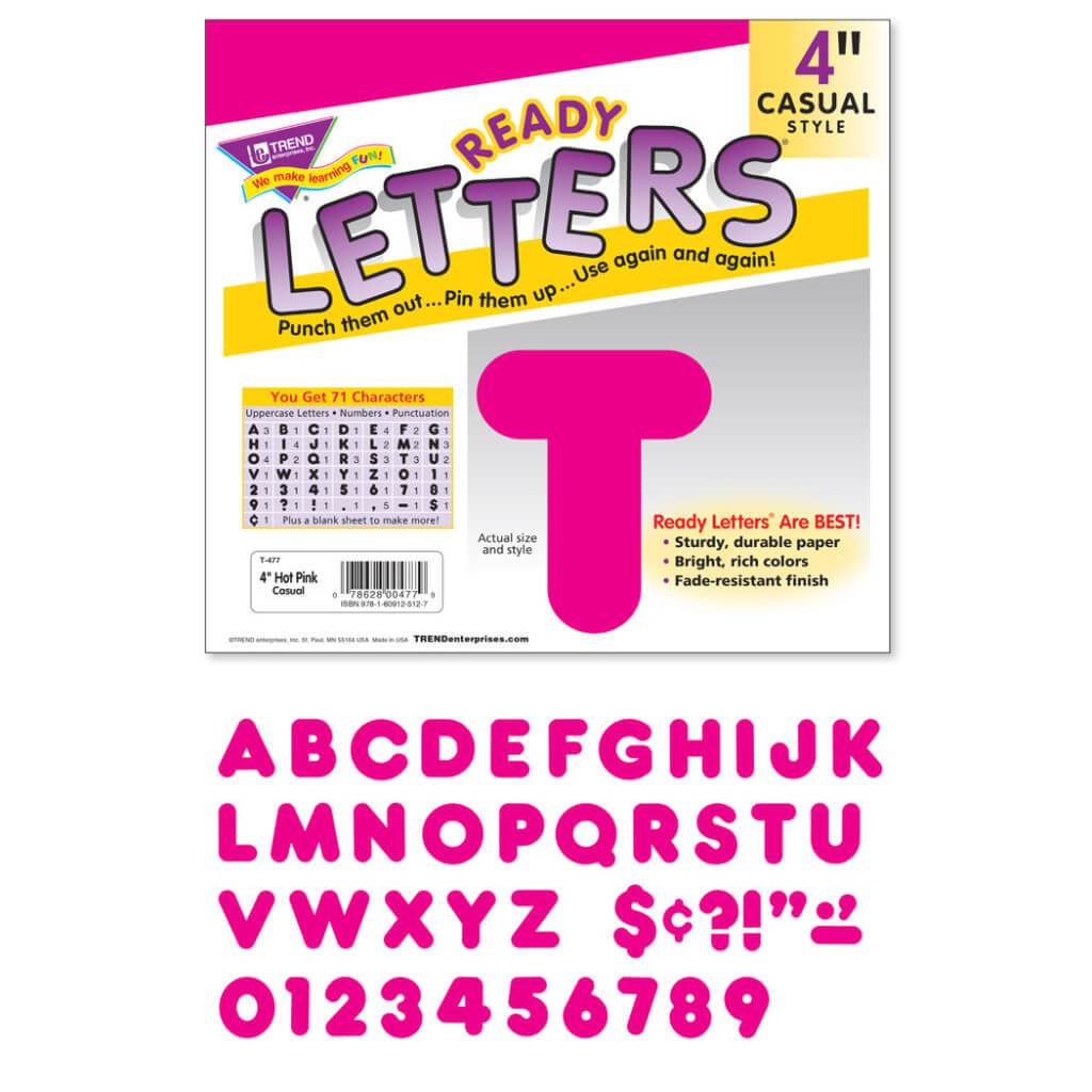 Ready Letters Casual 4" Dp Pink 