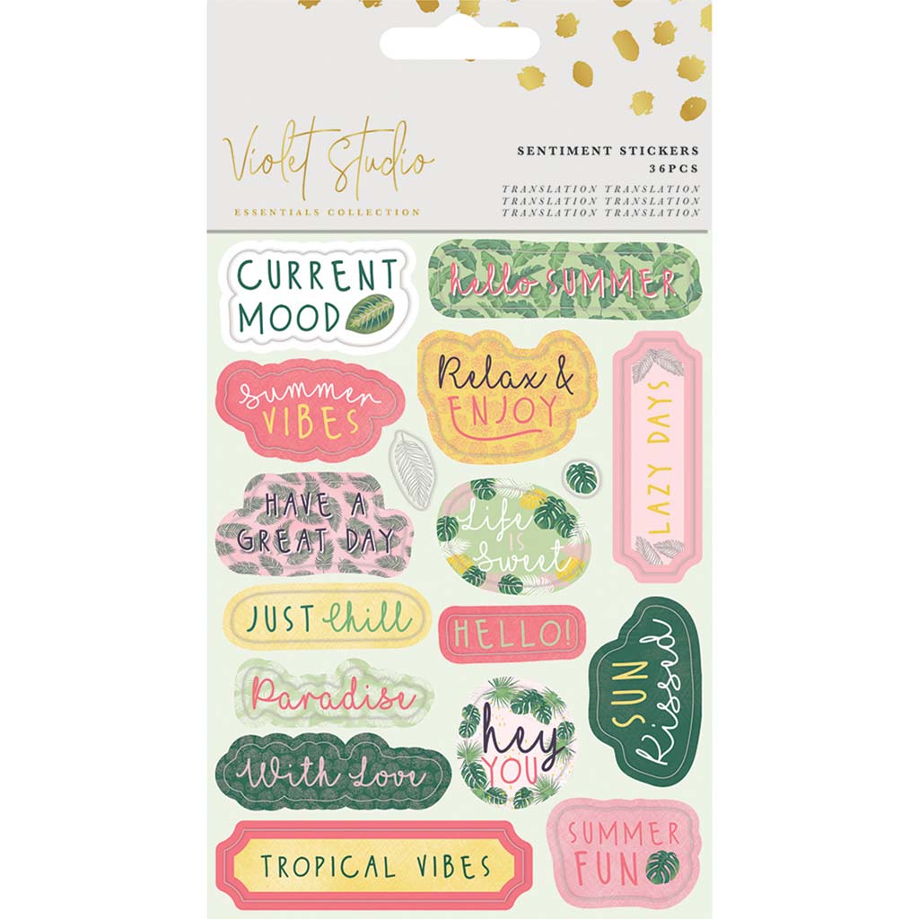 Stickers Sentiments Tropical Collection