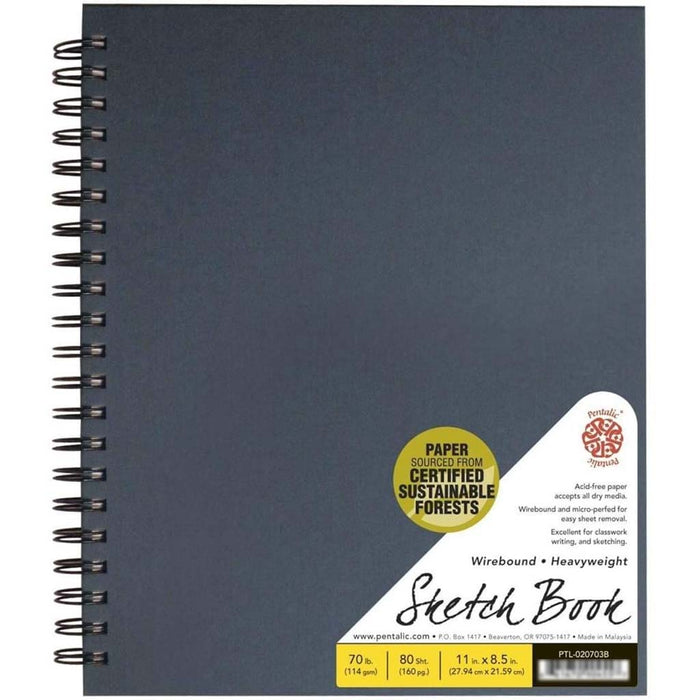 Traditional Wirebound Sketchbook 8.5in x11in Black