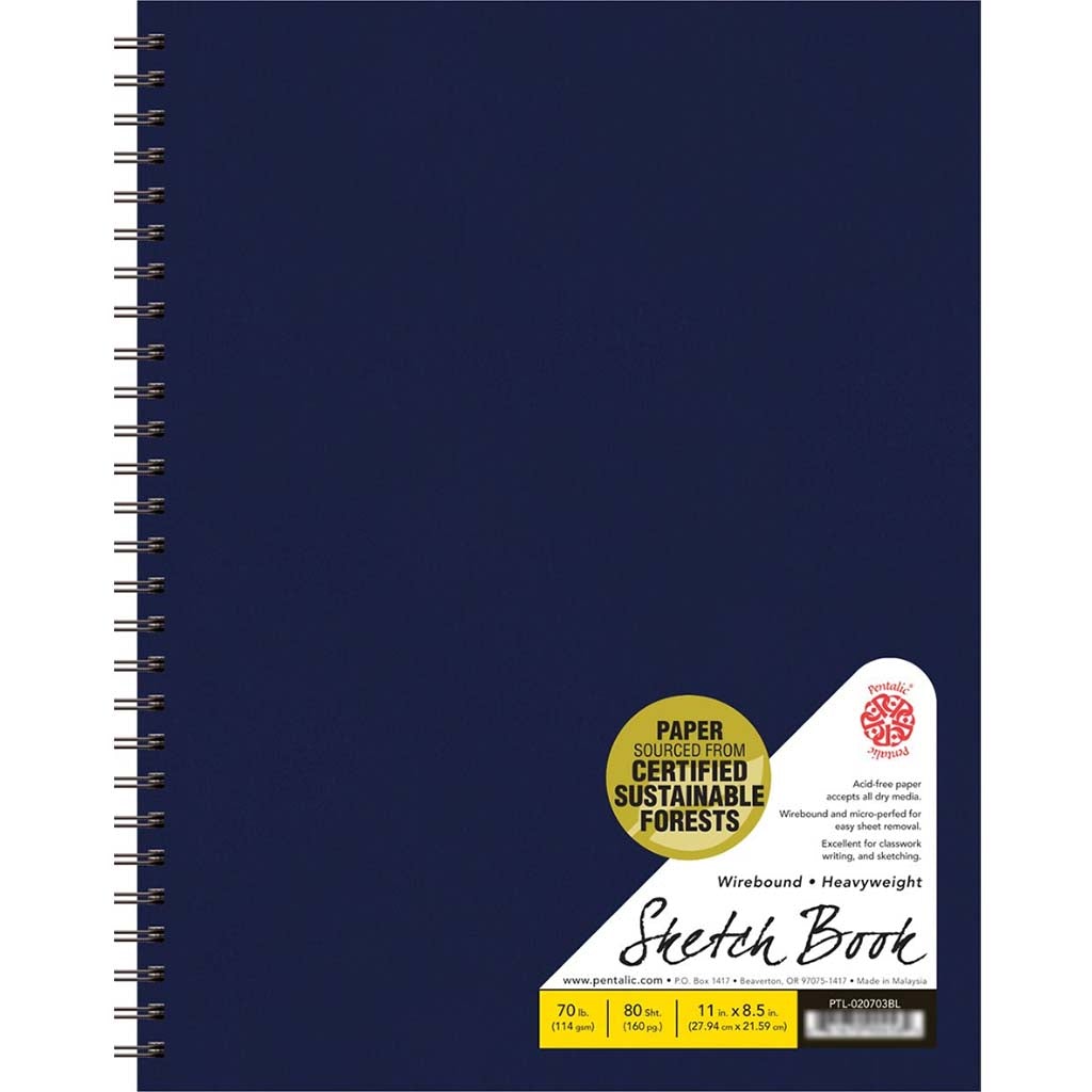 Traditional Wirebound Sketchbook 8.5in x11in Blue