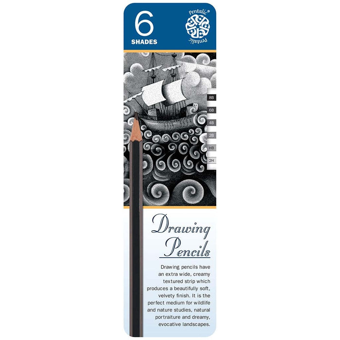 Graphite Drawing Pencil Tin Set of 6