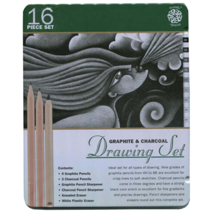 Graphite & Charcoal Drawing Set of 16