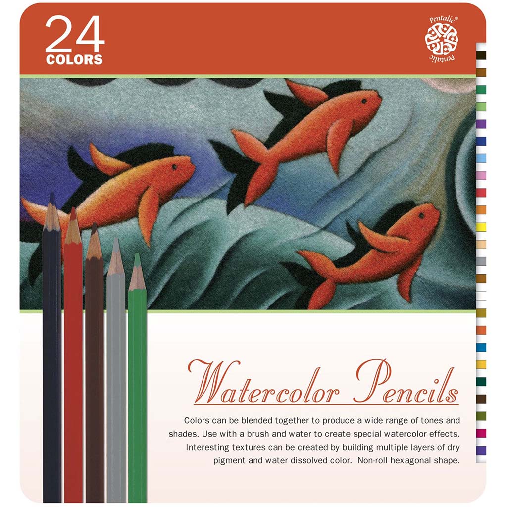 Pentalic Watercolor Pencil Tin 24 Color Set