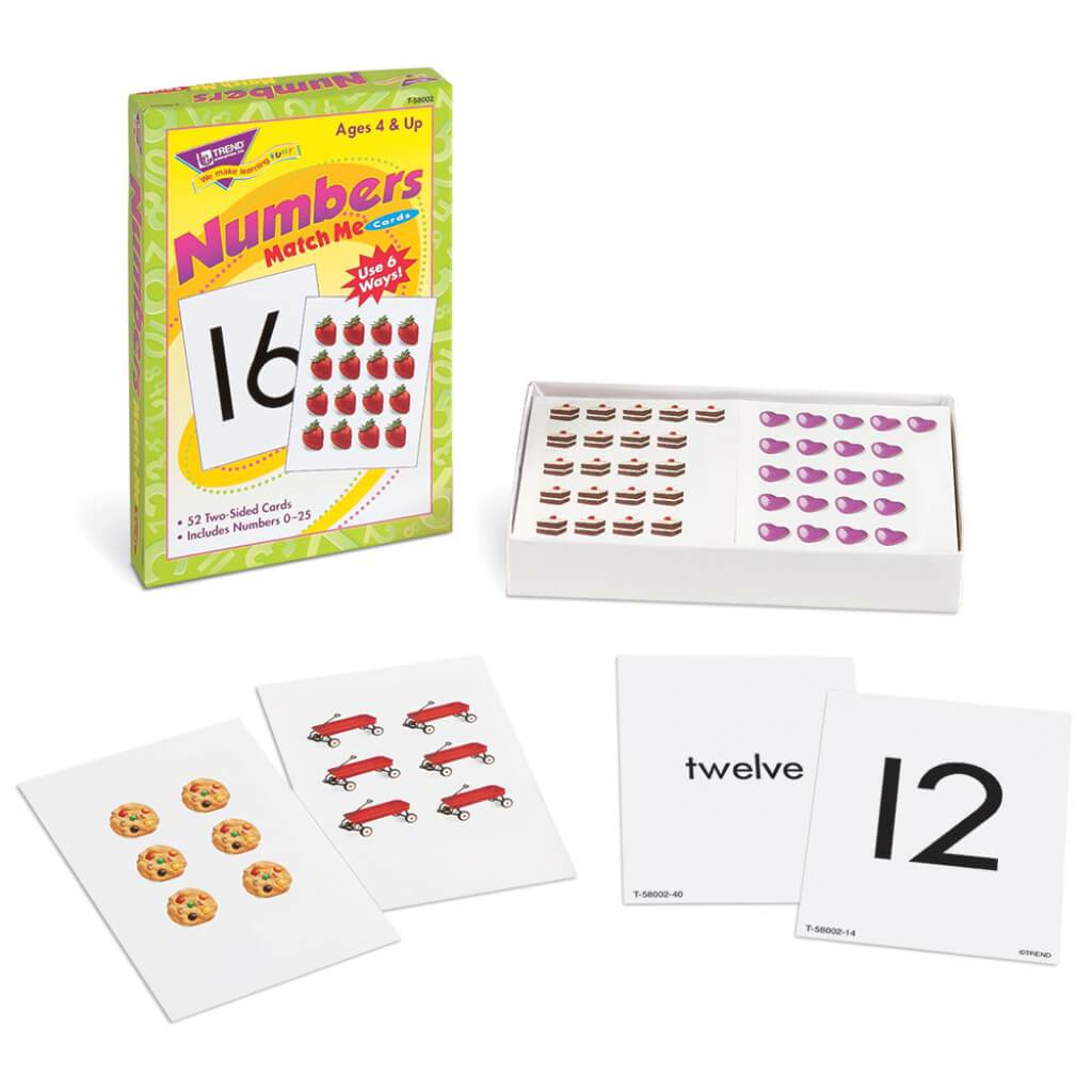 Numbers 0-25 Match Me Cards 