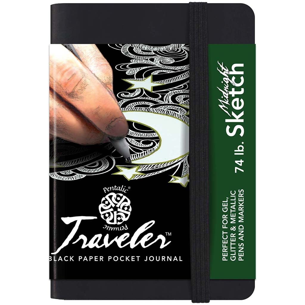 Traveler Pocket Journal Sketch Black Cover with Black Paper 4 x 3in