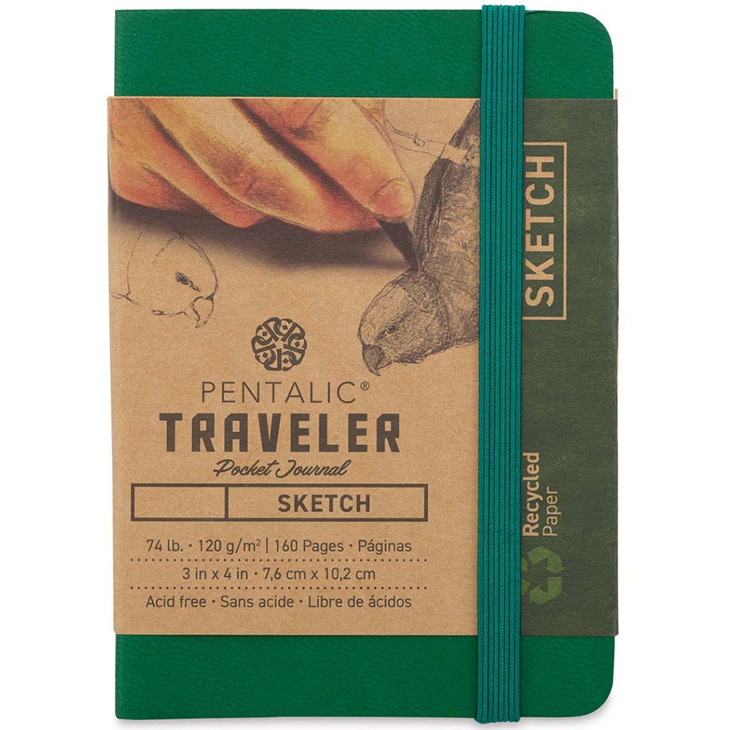 Travelers Sketch Book 3in x 4in Green