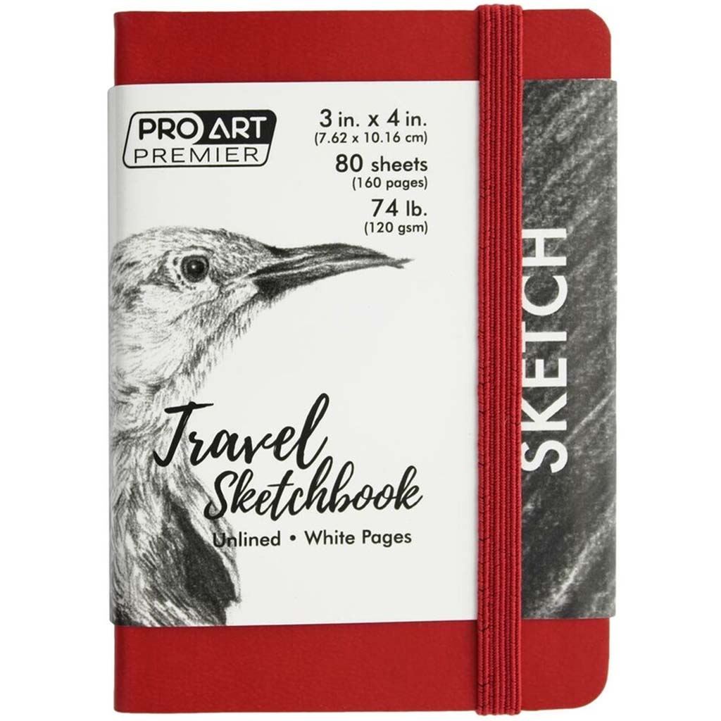 Travelers Sketch Book 3in x 4in Red
