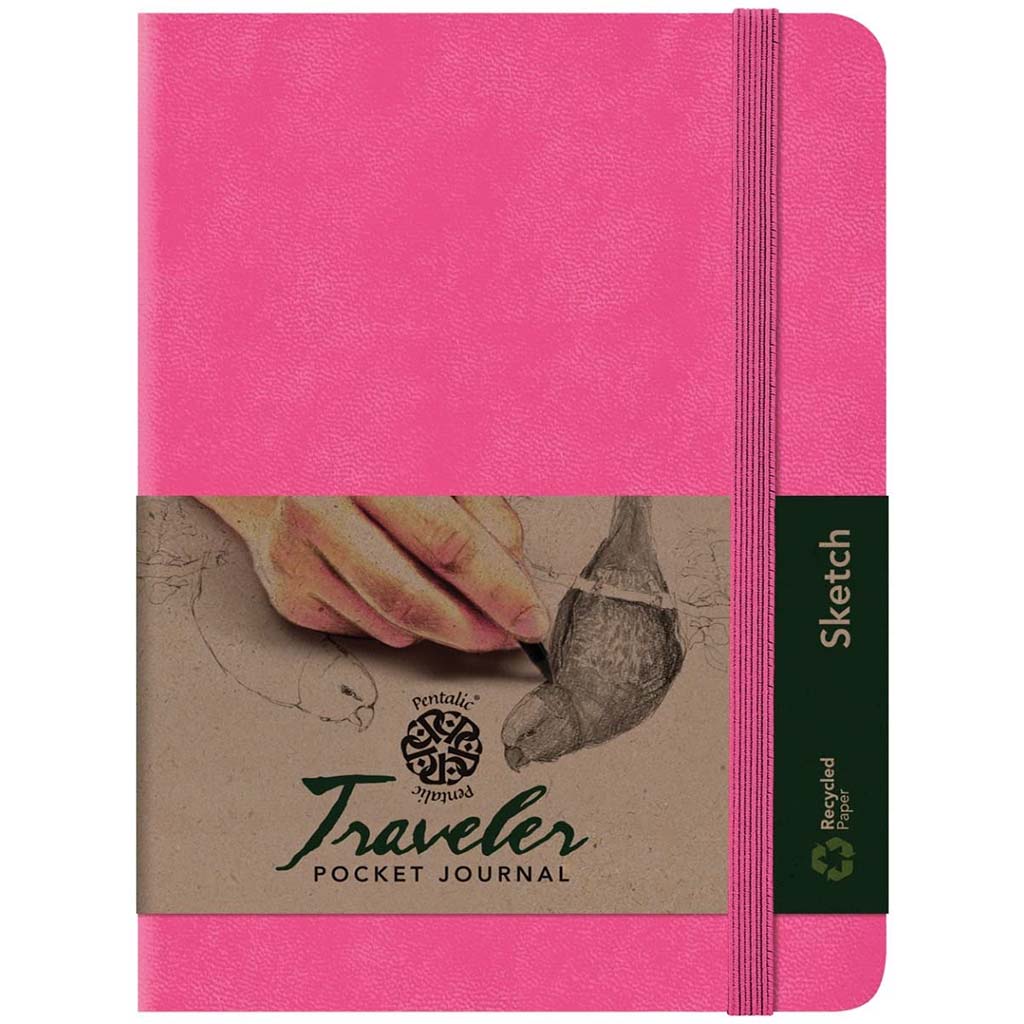 Traveler Sketch Pocket Journal 3in x 4in Bright Pink