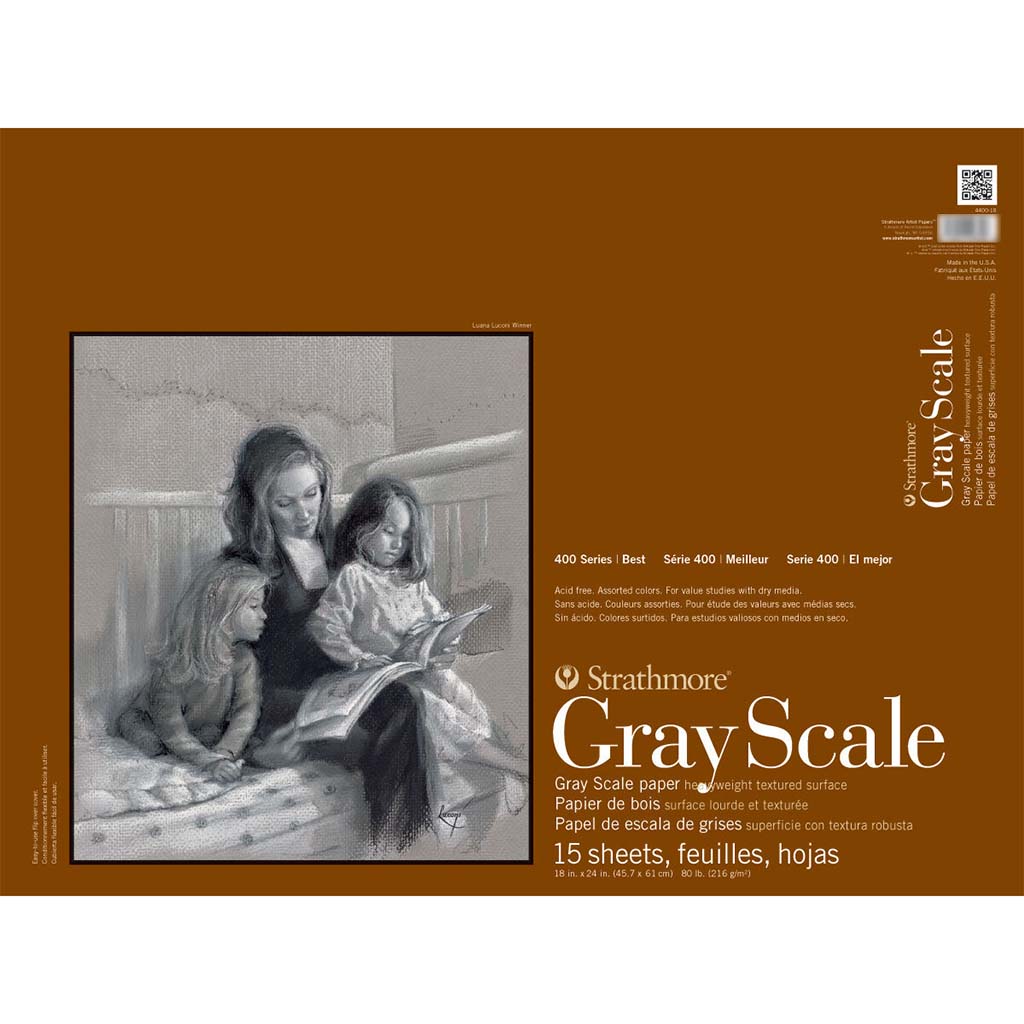 Strathmore Gray Scale Paper Pad 400 Series 15 Sheets 18 x 24
