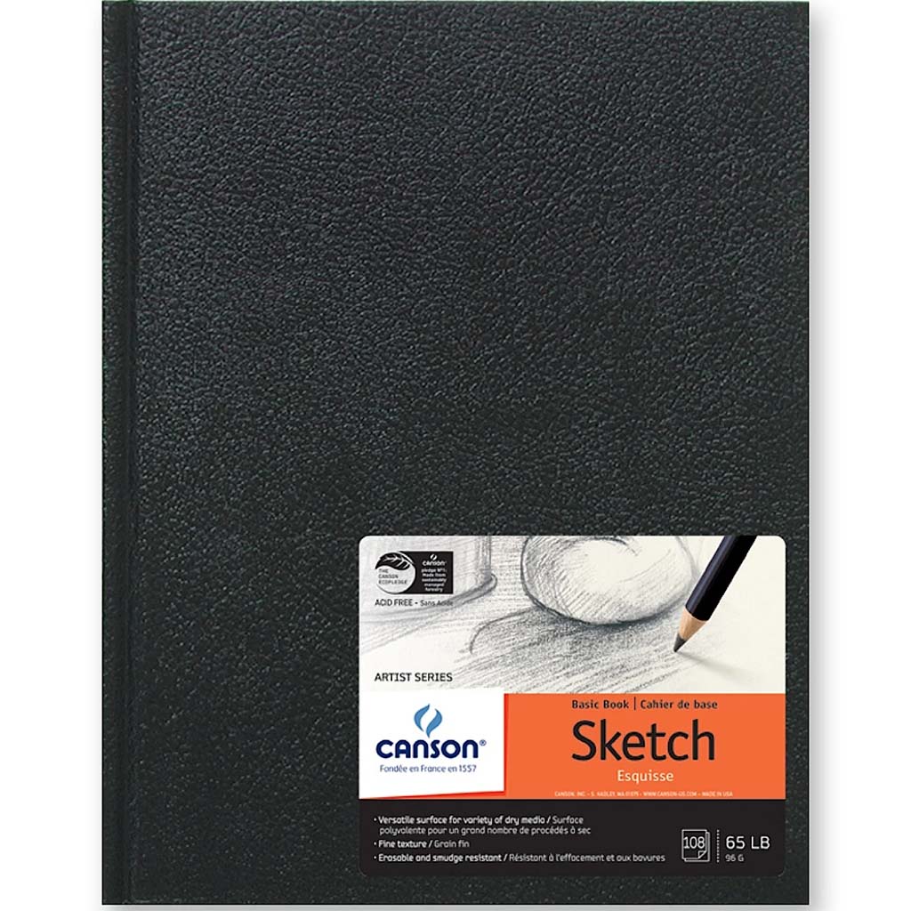 5.5 x 8 Black Hardbound Sketchbook by Artsmith