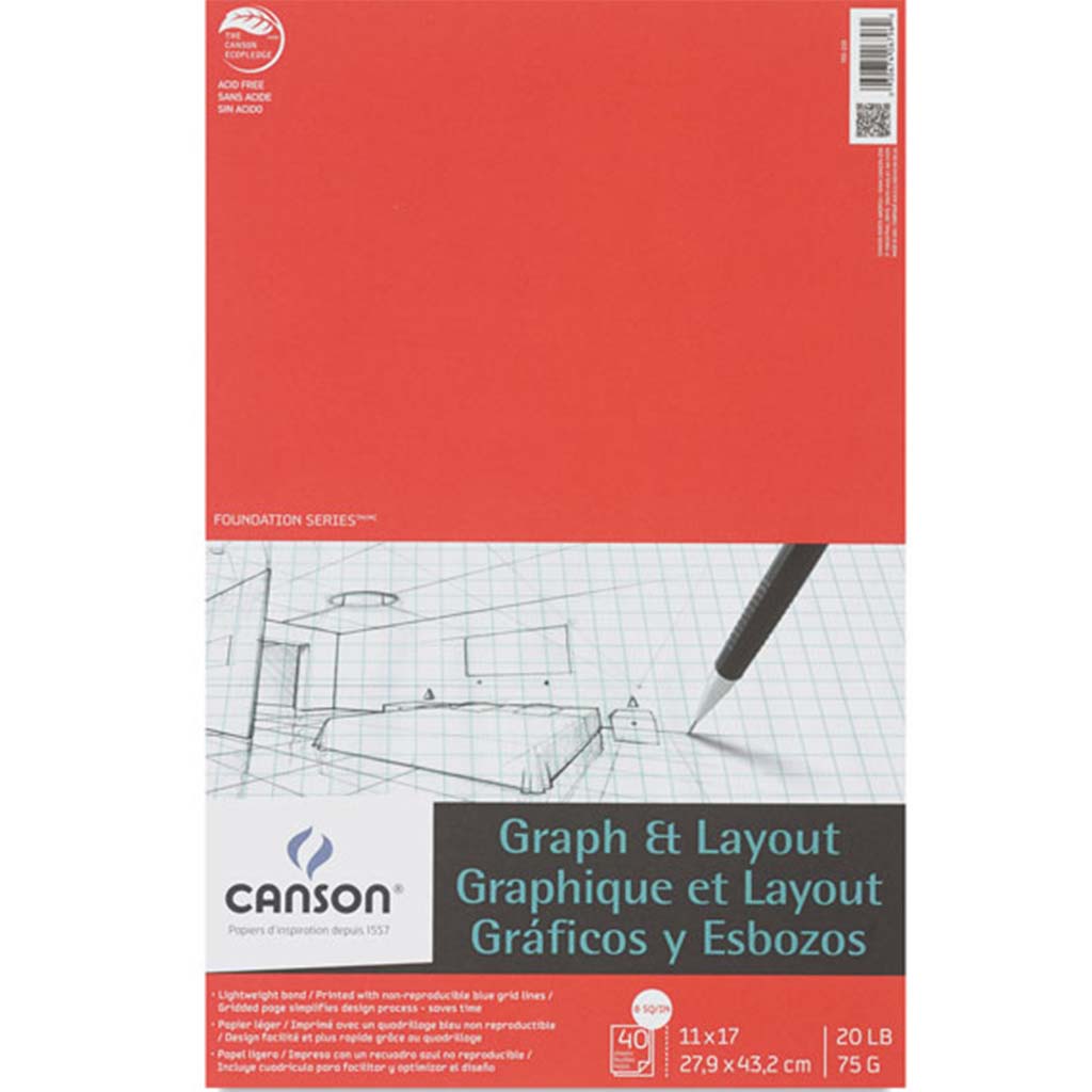 Graph &amp; Layout 11in x 17in 40sheet 8/8 grid