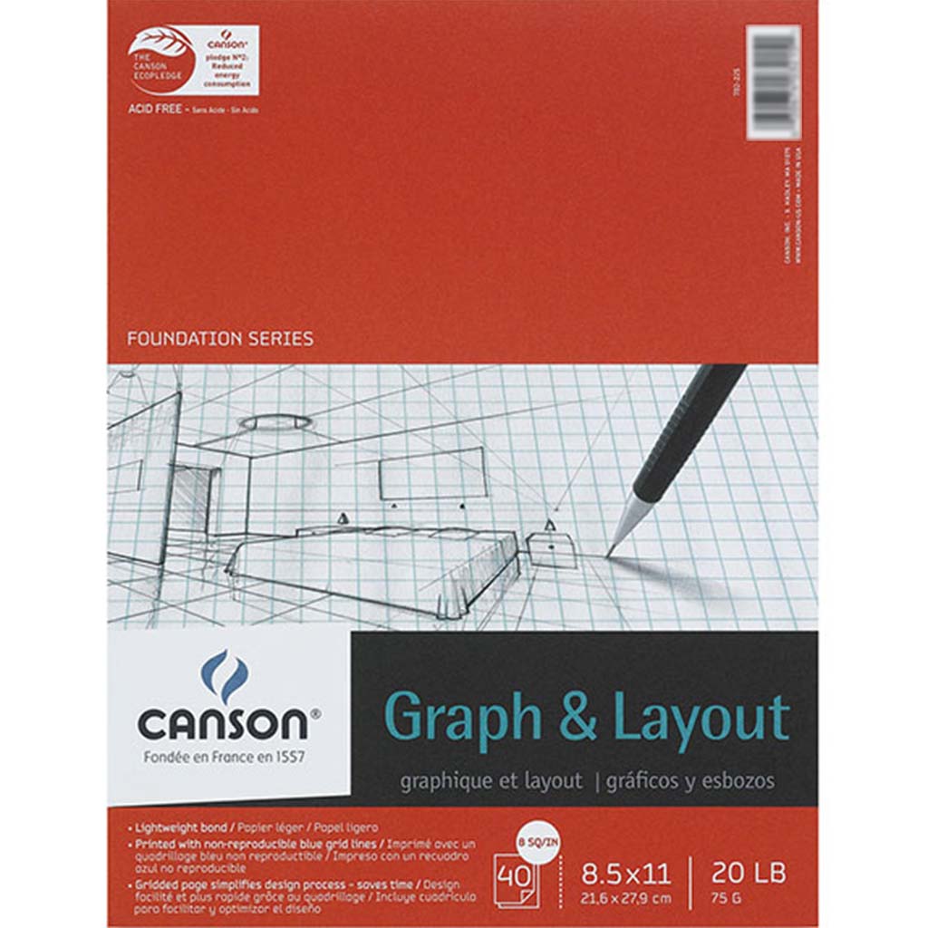 Graph &amp; Layout 8.5in x 11in 40sheet 8/8 grid