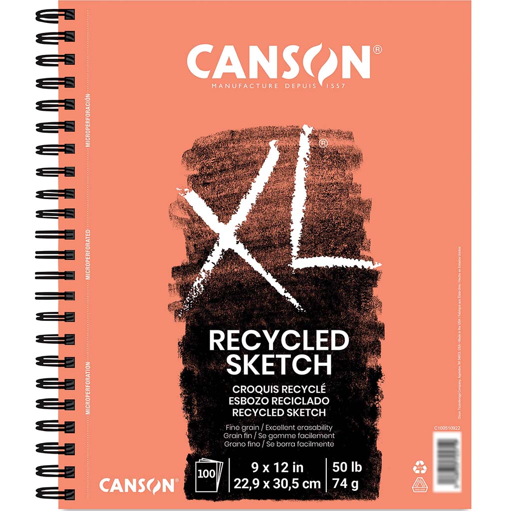 XL Recycled Wire Sketch Pad 9in x 12in 100sheets