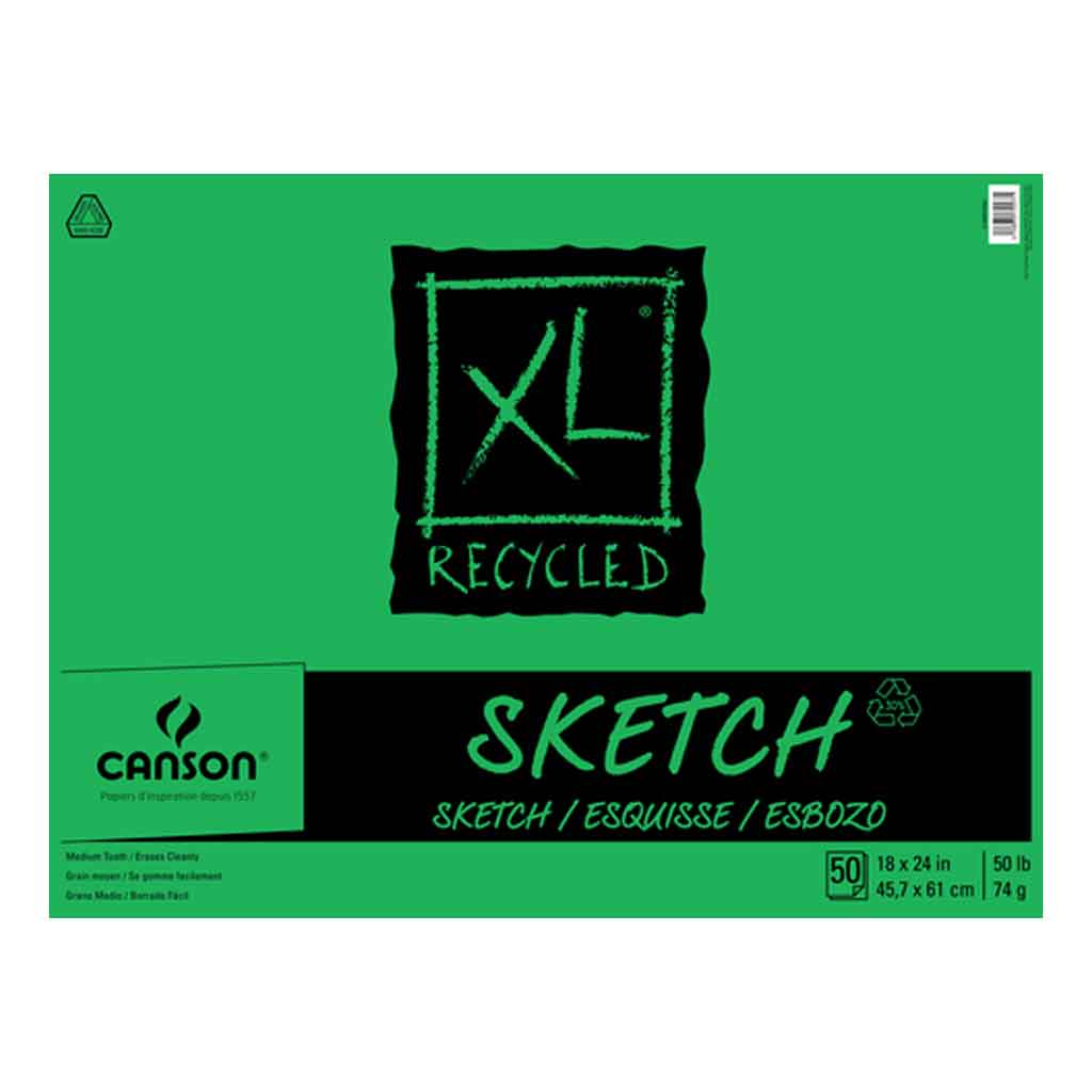 XL Recycled Paper Sketch Pad 18in x 24in 50lb